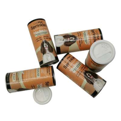 Plastic Top Shaker Paper Kraft Cardboard Tube Cans with Aluminum Foil Liner for Dog Food Packaging